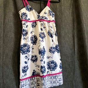 White blue and magenta floral dress from Roxy